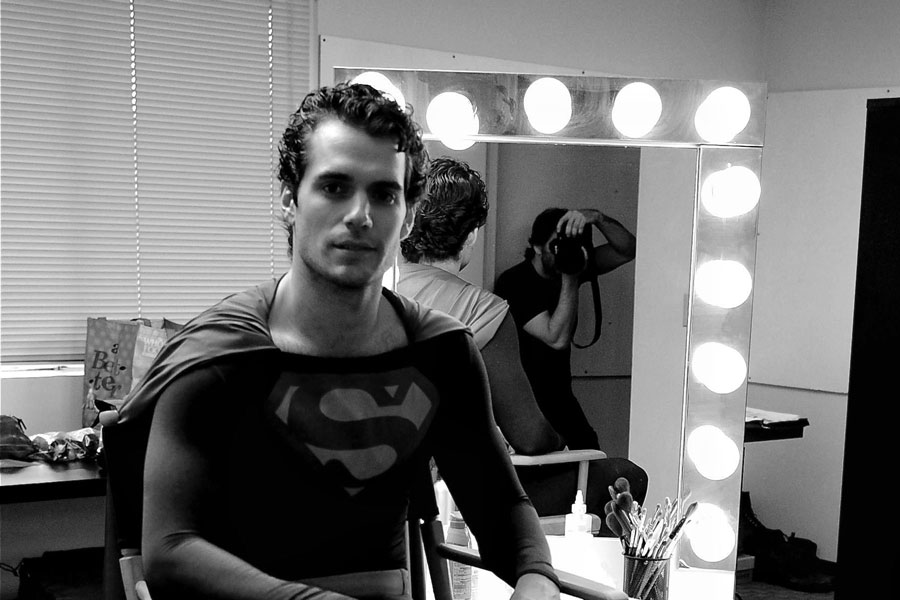 Henry Cavill in Christopher Reeve’s Superman costume