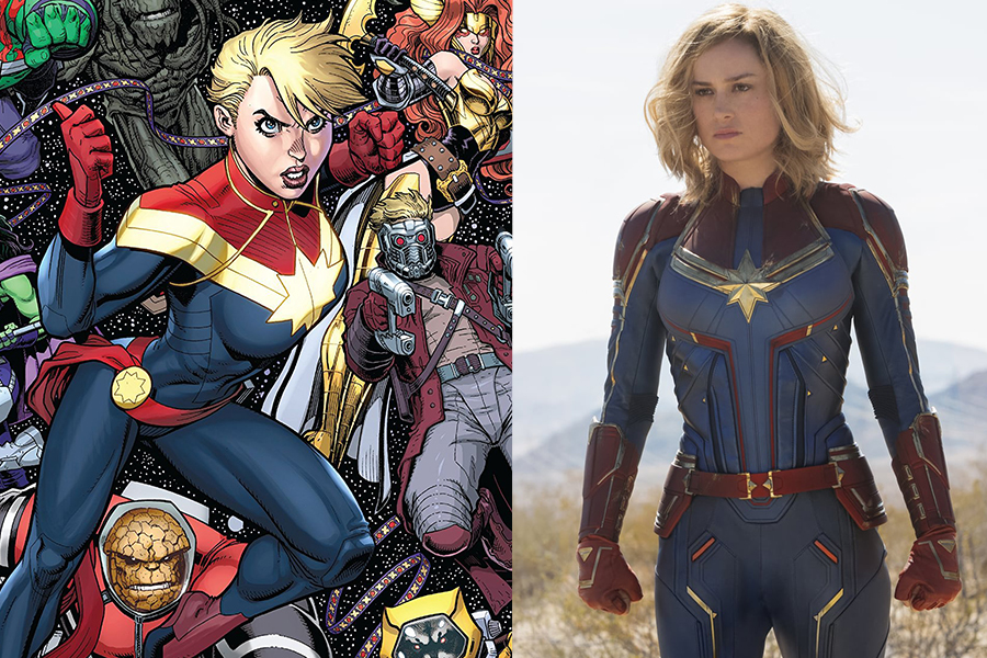 Un vistazo más de cerca al traje de Carol Danvers en Capitana Marvel