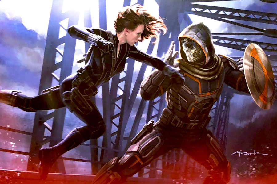 Black Widow peleando con Taskmaster.
