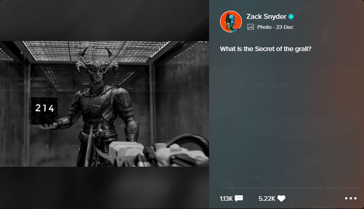 Fotos de la Justice League de Zack Snyder con frases de Excalibur