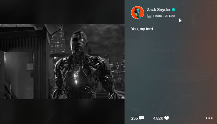 Fotos de la Justice League de Zack Snyder con frases de Excalibur