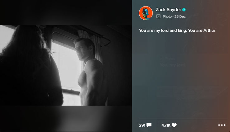 Fotos de la Justice League de Zack Snyder con frases de Excalibur