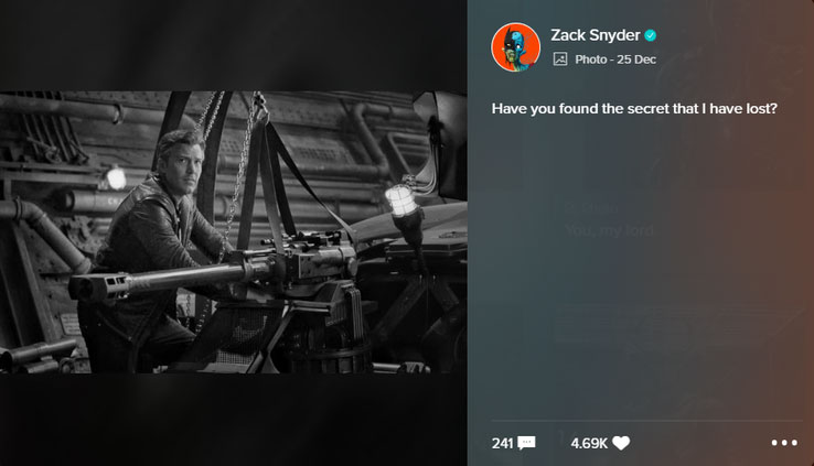 Fotos de la Justice League de Zack Snyder con frases de Excalibur