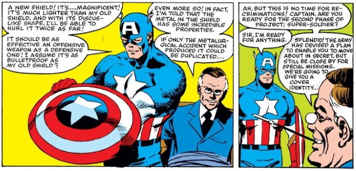 ¿Cuándo se supo que el escudo del Capitán América era de Vibranium?