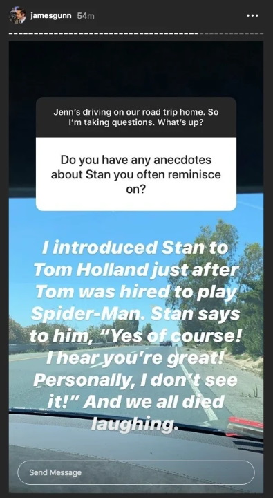 James Gunn revela cómo se conocieron Stan Lee y Tom Holland