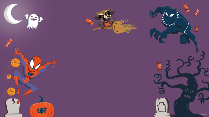 Halloween al estilo Marvel con los fondos virtuales para videollamadas