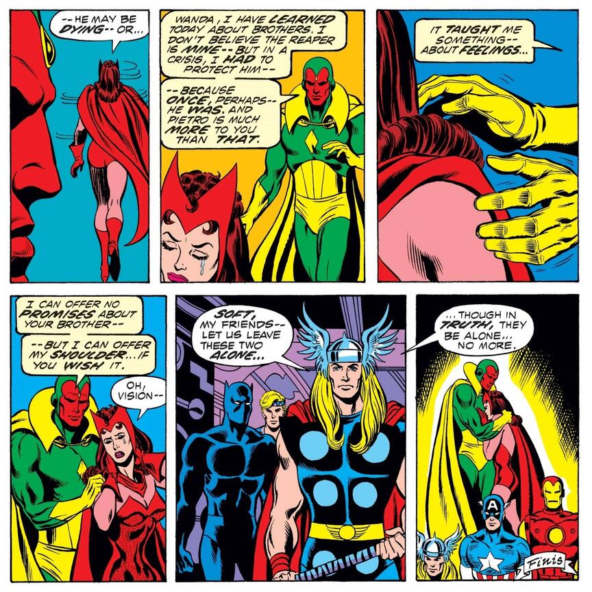 La historia de amor de Scarlet Witch y Vision