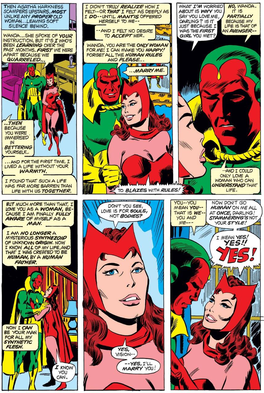 La historia de amor de Scarlet Witch y Vision