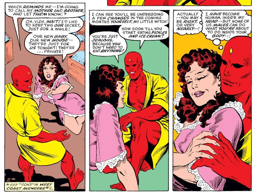 La historia de amor de Scarlet Witch y Vision