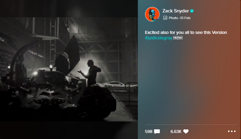 Justice League: Zack Snyder comparte imagen inédita del Batimóvil