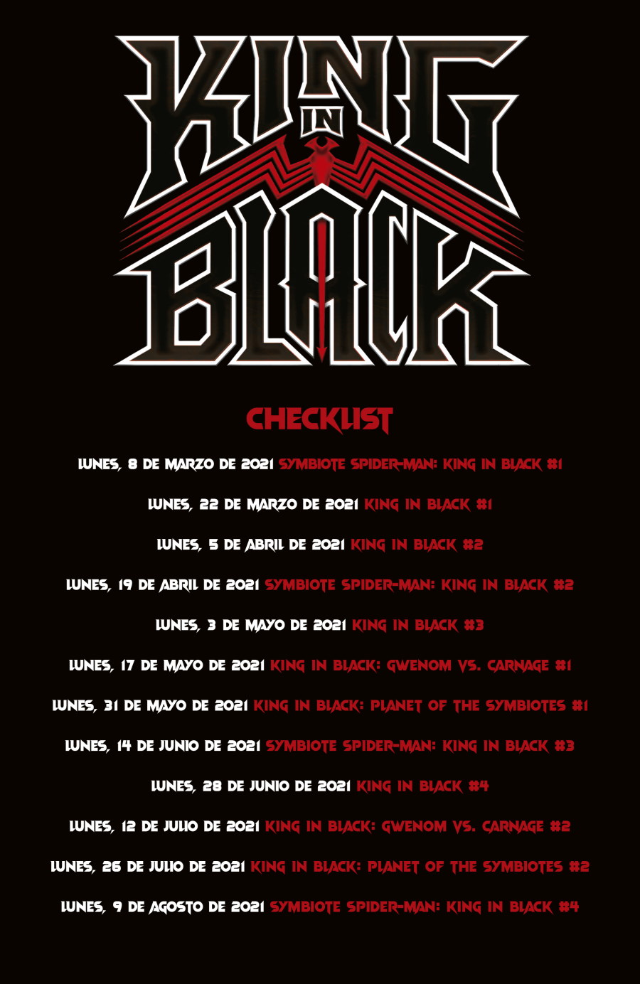 King in Black, Calendario de publicaciones, SMASH México