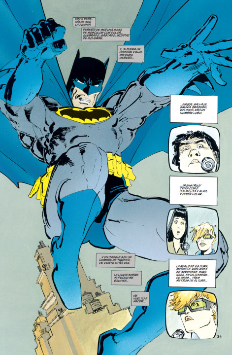 ¿Cómo luce una viñeta de The Dark Knight Returns con el Batman de Adam West?